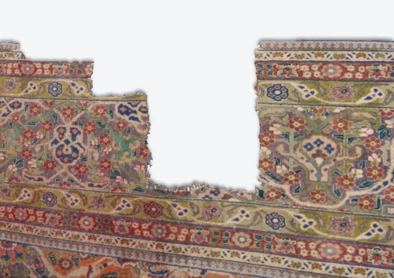 Large Tabriz rug restoration